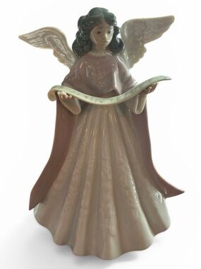 Lladro Pink and White Angel Figurine